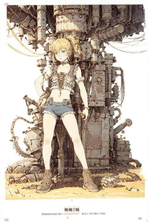 8k,absurdres, highres, ultra detailed, masterpiece, sharp shading,underTatsuyuki,
1girl,blonde,gothic,abandon staion,monocolor,gaint machine,(obsolete machine:1.3),
(solo:1.2),1girl,masterpiece,<lora:Tatsuyuki Tanaka-000009:0.8>  <lora:Migunov2:1> <lora:Go...