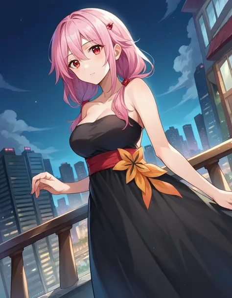 score_9, score_8_up, score_7_up, source_anime,
inoriyuzuriha, <lora:inori-yuzuriha-ponyxl-lora-nochekaiser:1>,
inori yuzuriha, hair ornament, hairclip, long hair, pink hair, red eyes, twintails, mature female,
black dress, dress, strapless, strapless dress...