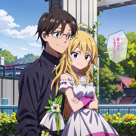 anime image of a man and woman standing next to each other