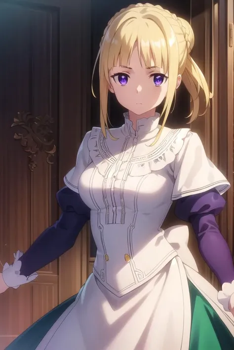 ortfinefrederickavoneylstadt, <lora:ortfine fredericka von eylstadt s1-lora-nochekaiser:1>,
ortfine fredericka von eylstadt, long hair, blonde hair, (purple eyes:1.1), braid, hair bun, single hair bun,
BREAK long sleeves, dress, ribbon, pantyhose, shoes, p...