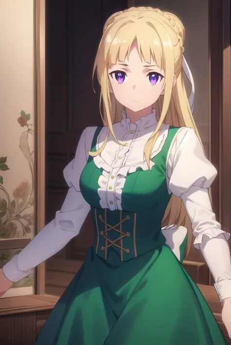 ortfinefrederickavoneylstadt, <lora:ortfine fredericka von eylstadt s1-lora-nochekaiser:1>,
ortfine fredericka von eylstadt, long hair, blonde hair, (purple eyes:1.1), braid, hair bun, single hair bun,
BREAK long sleeves, dress, ribbon, pantyhose, shoes, p...