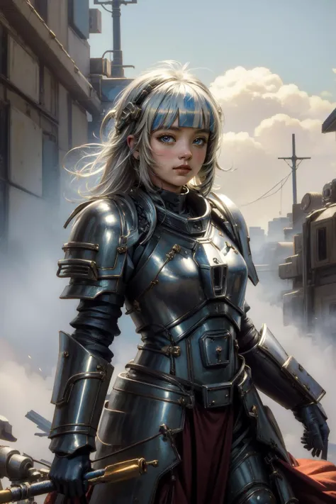 (masterpiece, best quality), intricate details,
1girl, <lora:Gawr Gura:0.8> gawr gura, blue highlights, white hair, 
 <lora:GKT:0.8> GKT,  armor, power armor,