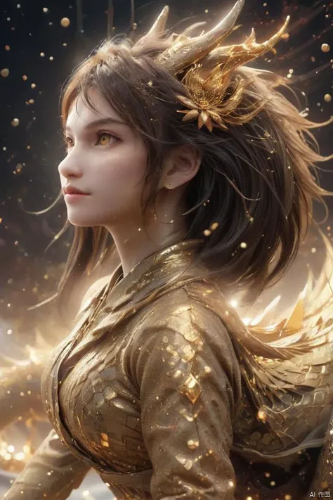 masterpiece, best quality, 1girl, dragon,  particles, dragon, no humans,  simple background,  solo,  animal,  from side,  shining eyes, flying, eastern_dragon,  particles, golden theme,  dragon,<lora:EMS-273227-EMS:0.400000>,<lora:EMS-274053-EMS:0.400000>,...