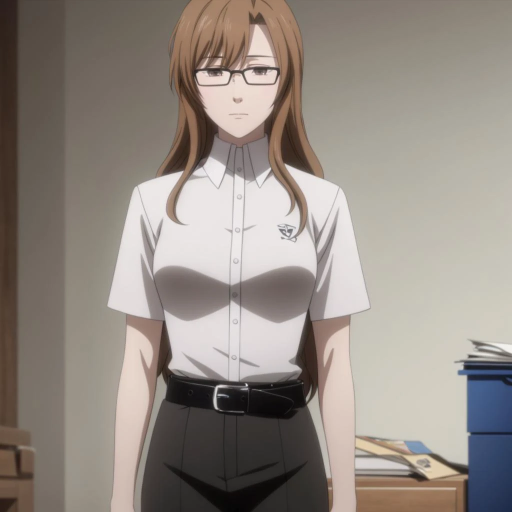 <lora:MoekaKiryu001:0.5>,<lora:add_detail:0.5>,
MoekaKiryu,1woman,solo,
brown hair,long hair,expressionless,
glasses,
Collared shirt,short sleeve,
belt,
black skirt,
messy room,