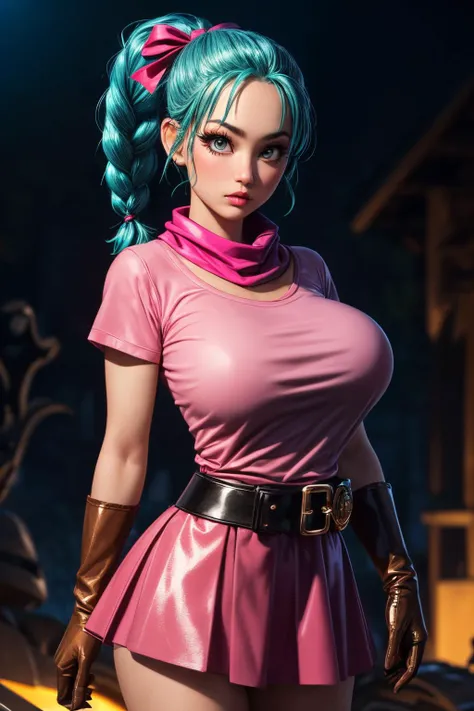 (ultra realistic,32k,RAW photo:1.1),(high detailed skin:1.1), 8k uhd, dslr, high quality, film grain, (makeup, mascara:1.1), lips,(thicklips), 
(shiny glossy translucent clothing:1.1), <lora:bulma_9:0.6>dragon ball, blmpony, aqua hair, hair ribbon, braided...