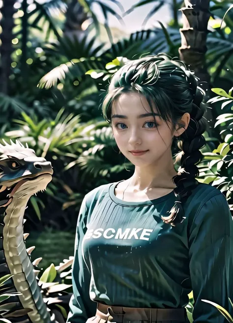 <lora:bulma_9:1>  Bulma meets a legendary dragon, on the planet namek, depth of field, boke background, medium braids, slight smile, realistic, <lora:add_detail:.4> beautiful, masterpiece