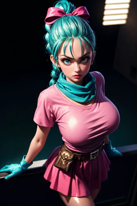 (ultra realistic,32k,RAW photo:1.1),(high detailed skin:1.1), 8k uhd, dslr, high quality, film grain, (makeup, mascara:1.1), lips,(thicklips), 
(shiny glossy translucent clothing:1.1), <lora:bulma_9:0.7>dragon ball, blmpony, aqua hair, hair ribbon, braided...