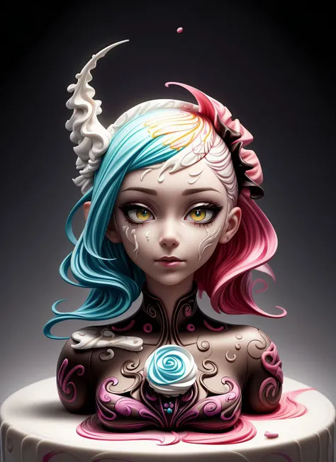 Colorful, beautiful woman, splash, disembodied head, Black ink flow, photorealistic, intricately detailed, gouache, calligraphy, acrylic, (buttercream:1.5), 8k concept art, complex, elegant, expansive, fantastical, (style-paintmagic)  <lora:more_details:0....