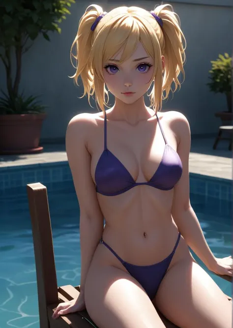 3d anime masterpiece is a testament to both artistry and technical prowess, (masterpiece, best quality, hires, high resolution:1.2), (extremely detailed, realistic, intricate details, highres), 1girl, solo, looking at viewer, blonde hair, purple lipstick, ...