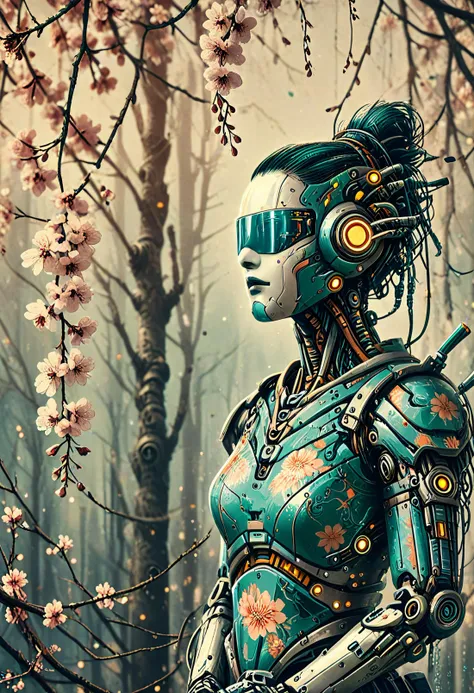 analog film photo (zavy-cbrpnk, faceplate:1.4), elegant humanoid robot geisha, floral kimono, soft subtle colors, suggestive smile, from the side, looking at viewer, eye catch-lights, atmospheric lighting, soft shadows, outdoors in the shade, flower garden...