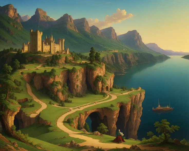 best quality,masterpiece,highly detailed,ultra-detailed, <lora:neg4all_bdsqlsz_V3.5:-1> 
middle earth, A sprawling castle, perched high on a rocky cliff overlooking the sea, Tolkien
<lora:AmericanRomanticLandscape_last:1.5>