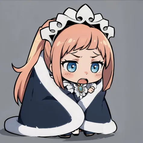 anime girl with a bow and a blue eyes sitting down