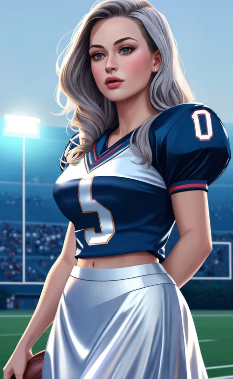 2000s,  23yo woman,  closeup upper body, middle shot, 
ivan kovalev style,digital art,
([Jacqueline( :0)Bisset|Meryl( :0)Streep| Amanda( :0)Seyfried]:0.9), ghostly,
Silver skirt, 
 highres, detailed, cute,well dressed, realistic, 
High school football game...