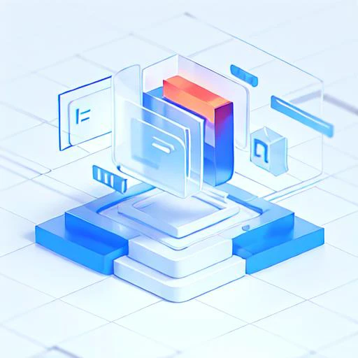 best quality, many details,4k,blender,octane render,C4D,transparent glass texture,DDicon,blue|orange, frosted glass, transparent technology sense, industrial design,white background,studio lighting, sunshine,flat, minimal,quasi-object,axisymmetric,Data,cub...