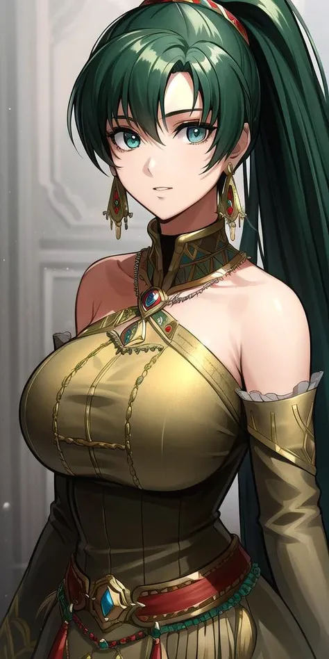 <lora:LyndisV4:0.7> lyndis, huge_breasts, standing, solo, sundress,, masterpiece, best quality, detailed face, detailed eyes, highres,