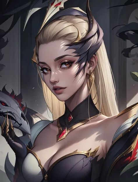 (masterpiece, intricate, highly detailed, beautiful, 8k:1.3)(masterpiece, best quality), intricate details, 1girl, <lora:coven_evelynn:0.8> coven evelynn, ( brackish marsh  :1.3), detailed background, detailed face,lavish , cinematic atmosphere,sfw, league...