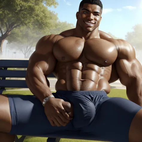 ((one black male)) ((1boy black)) ((front view))
Very detailed flawless face, detailed open eyes, very handsome, epic, heroic, (muscular) bodybuilder, (big muscles), (big pecs) (big pectorals), large nipples, narrow waist. (homoerotic). Short hair. Realist...