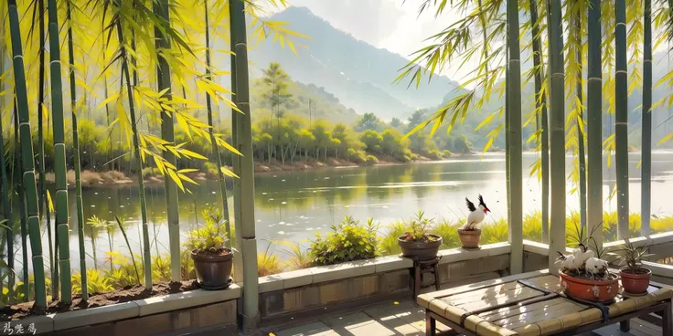 -Hanama wine,
yanzhi,(trees:0.5),(flowers:0.6),(birds:0.2),(bamboo0.1),lakes,Hangzhou,
<lora:Hanama wine V2-000018:0.8>,