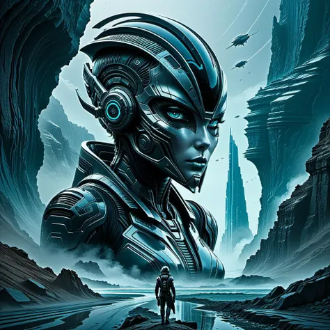 hyper detailed, professional poster art, bold lines, award winning, trending on ArtStation , (intricate details, masterpiece, best quality:1.4), looking at viewer, dynamic pose
solitary Bluff
dusty weather
sci-fi style . futuristic, technological, alien wo...