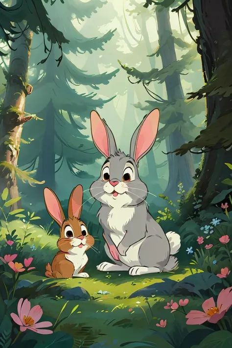 masterpiece,best quality,3 bunny in the forest,Disney style,animated film,cartoon,<lora:ãç»æ¬æç»ãå¿ç«¥æäºç»æ¬ å¨ç»çµå½±é£æ ¼_v1.0:0.6>,chibi,