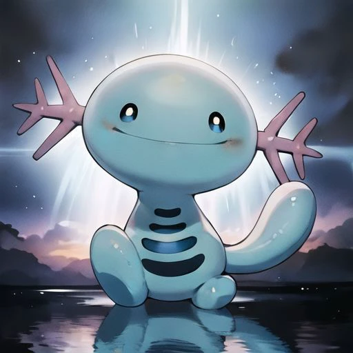 happy, wooper, wooper with a tophat, pokemon (creature), blue, no humans, ^o^,  <lora:wooperV1:1>, smile, water, misty lake, reflexion, splash water, black eyes, open mouth, tail, highly detailed, beautiful, small details, ultra detailed, best quality, int...