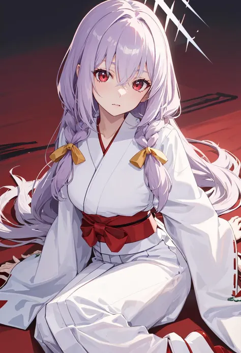 best quality, masterpiece, highres, solo, (atsuko_bluearchive:1.10), (white kimono:1.35), (red hakama:1.35), (wide sleeves:1.20), 20 <lora:atsuko_bluearchive:0.80>