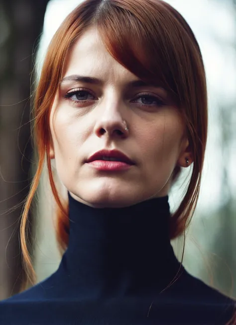 analog style, modelshoot style, A stunning intricate full color portrait of (sks woman:1), wearing a black turtleneck, epic character composition, by ilya kuvshinov, alessio albi, nina masic, sharp focus, natural lighting, subsurface scattering, f2, 35mm, ...