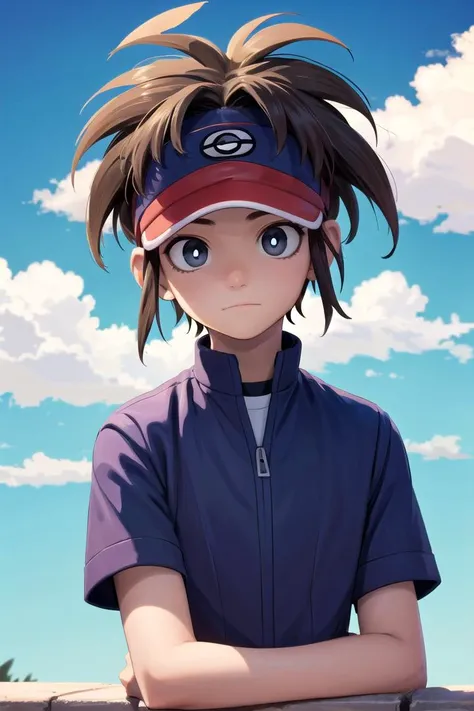 1 boy,more details in eyes,cute,looking at viewer, adorabel boy,cute face,details sky,handsome,young,juvenile,((masterpiece:1.4,best quality)),multiple details,colorful hair,eyeshadow,sfw,   nate (pokemon),visor
<lora:NateLora:0.6>