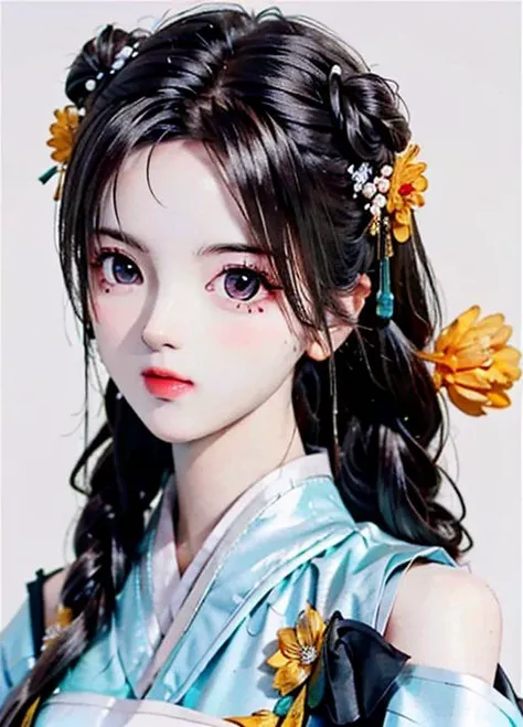 (ultra high res,photorealistic,realistic,best quality,photo-realistic),
(high detailed skin,visible pores),(real person,photograph),
(((white  gold hanfu,chinese style))),realistic,simple background,upper body,
(8k, raw photo, best quality, masterpiece),(1...