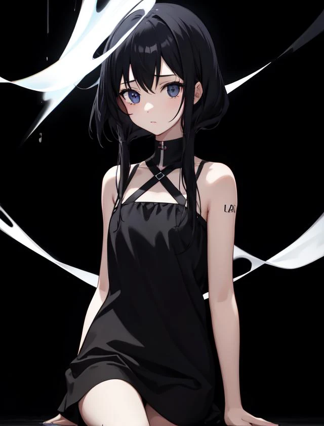 a girl, abstract art, dae, dark