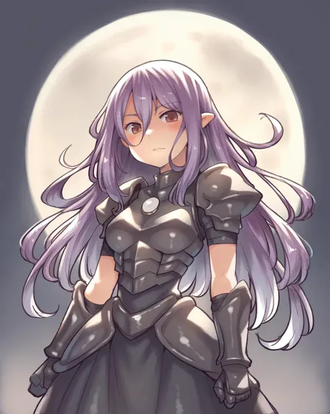 score_9, score_8_up, score_7_up, source_anime, solo, 1girl, dark armored dress, waist-high body, purple hair, long hair, Dramatically lit, moon, aaaa (quad-a), <lora:aaaa-000004-PDXL:1>