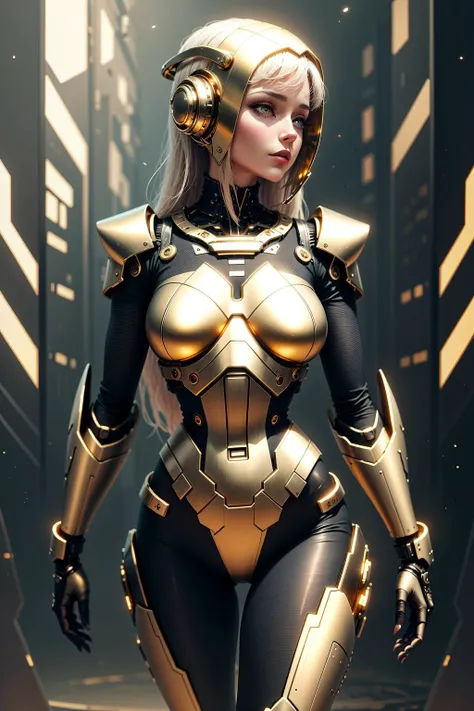 woman, tech, scifi, futuristic, fairytale <lora:add-detail-xl:0.8> <lora:GoldenTech:0.8> goldentech, golden, reflective , scifi,