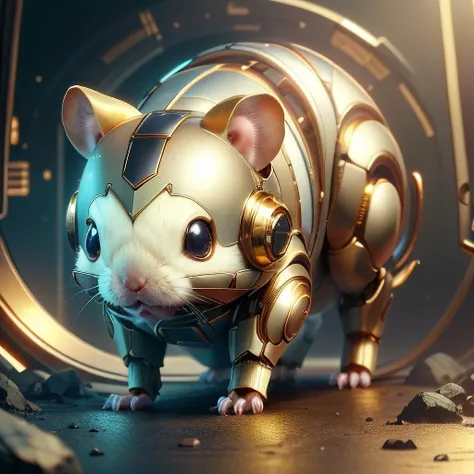 <lora:GoldenTech-20:0.8>,goldentech ,scifi, golden, reflective ,
cute hamster, pokemon (creature), ^ ^,