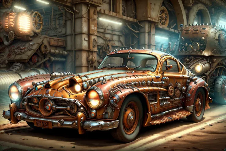 masterpiece, <lyco:PunkBundleAI:0.9> cogpunkai  car, photorealistic, highly detailed, HDR 4K