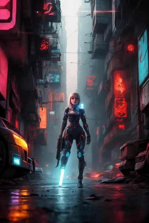 00039-4287329725.txt
masterpiece,ultra realistic,32k,extremely detailed CG unity 8k wallpaper, best quality, dramatic lighting, dynamic lighting, dark scene,
(Mechanical heroine on the cyberpunk frontlines:1.3),(engulfed in the chaos of war),(neon-lit batt...