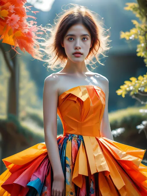 master piece,high quality,a cute girl,wear a colorful dress,<lora:J_origamiæçº¸ä¸ç:0.9>,J_origami,<lora:RichColor_v8.0ä¸°å¯è²å½©:0.9>,<lora:æ¸çº¯å¯ç±é¿è¿å°å§å§ååä¸å·è¸æ¨¡_1.0:1>,