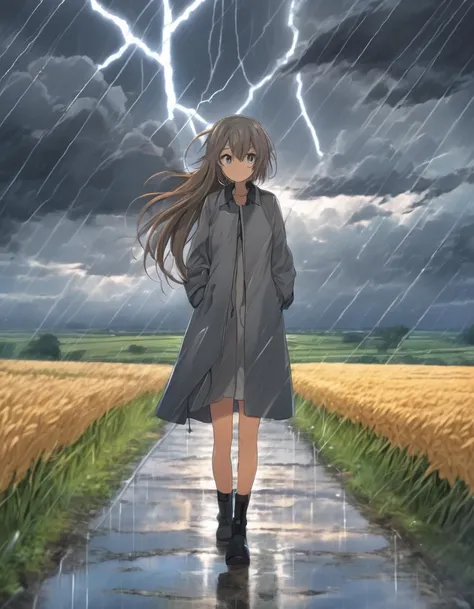(2d, anime, waifu:1.5), (best quality, masterpiece, official art, beautiful and aesthetic, extremely detailed:1.2), (rain, rainstorm, heavy rain:1.1)
ADDCOMM
(cloudy_sky, dark_clouds, grey_sky, overcast, thunderstorm, lightning:1.3)
ADDROW
1girl, (yell...