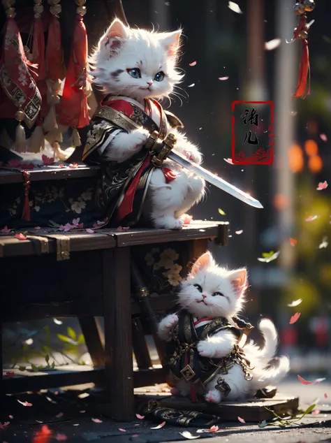 White kittenHanfu, Chinese calligraphy, chinese clothesholding weaponholding sword
<lora:~Q?-Yvs+ kitten:0.8>