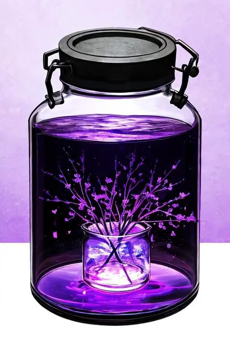 abstract, a violet in a jar