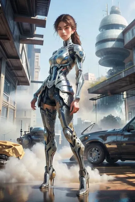 (1girl, FULL LENGTH portrait, LOW ANGLE shot, in battle:1.5)
(future civilization, future street, future buildings, future vehicle:1.3),
(lots modern design housing on the spacecraft, masterpiece:1.2), 
(large file, super realistic, 4k, 8K, 16k, FHD, HD, V...