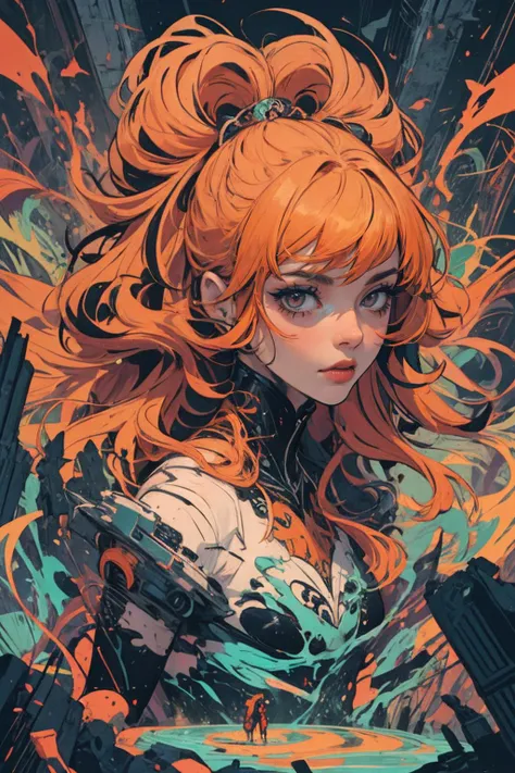 Kilian_Eng,illustration,1girl,(orange_hair:1.1),the most beautiful form of chaos,brutalist designed,(mandarin orange:0.6),<lora:æ¢¦éä¸­å½ _ çº¿ä½æå_v1.0:0.3>,