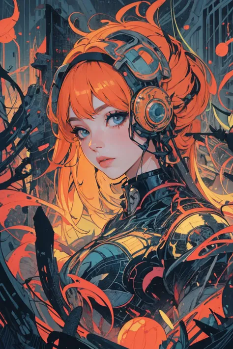 Kilian_Eng,illustration,1girl,(orange_hair:1.1),the most beautiful form of chaos,brutalist designed,(mandarin orange:0.6),<lora:æ¢¦éä¸­å½ _ çº¿ä½æå_v1.0:0.3>,