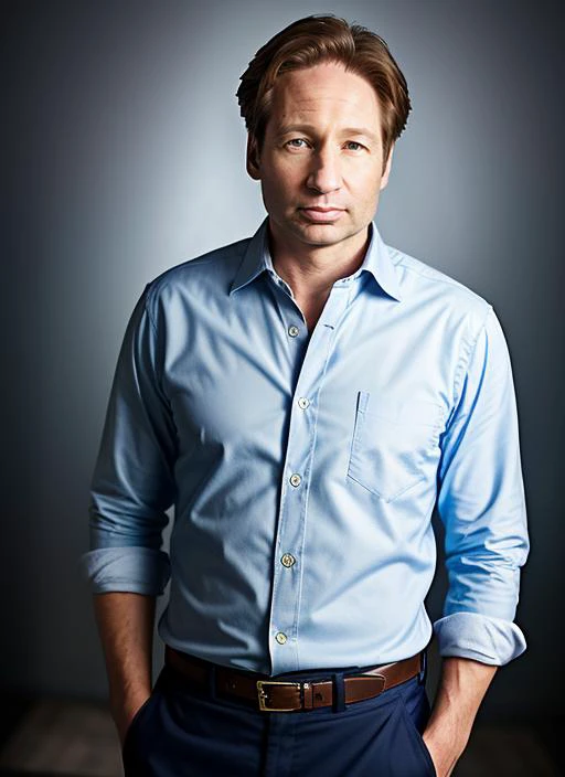 portrait of Mulder, thoughtful , wearing jeans , with Faux hawk , background war epic (photo, studio lighting, hard light, sony a7, 50 mm, matte skin, pores, colors, hyperdetailed, hyperrealistic), <lyco:Mulder:1.1>