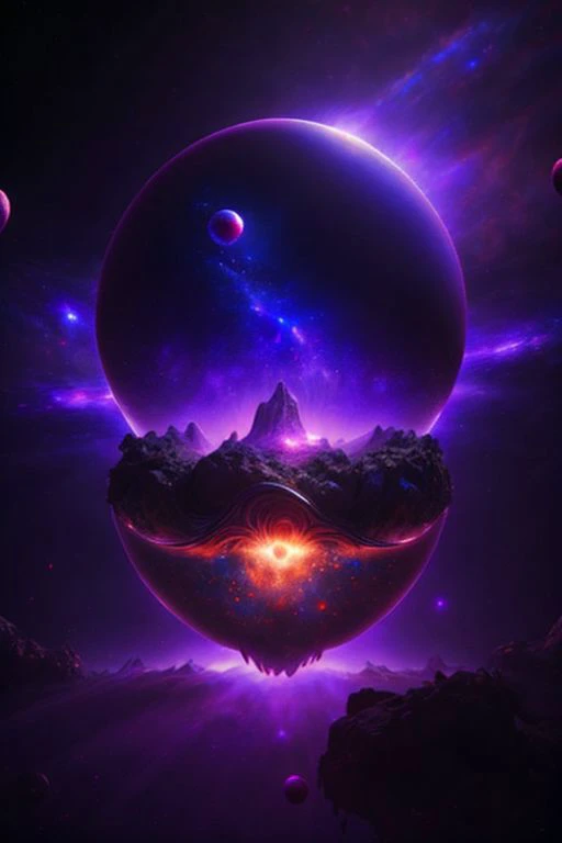 3 planets with tentacles egg shaped purple tentacles planet space planet egg rock tentacles with a purple halo purple crystals s...