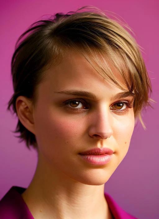 portrait of skswoman, proud , wearing intimates , with Layered haircut , background office epic (photo, studio lighting, hard light, sony a7, 50 mm, matte skin, pores, colors, hyperdetailed, hyperrealistic), <lyco:Natalie Portman:1.2>