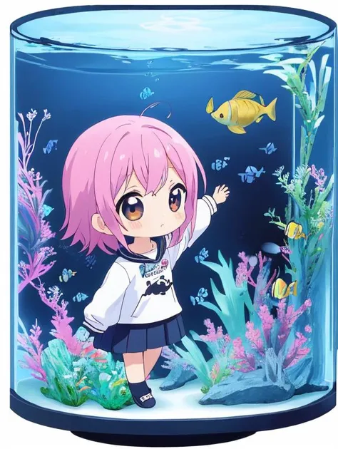 aquarium, chibi, cute