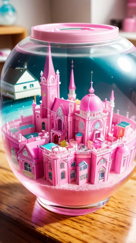 <lora:BarbieCore:0.8> BarbieCore a fishbowl housing a miniature metropolis, (shiny plastic:0.8), (pink and white:0.9), (pastel:0.85)