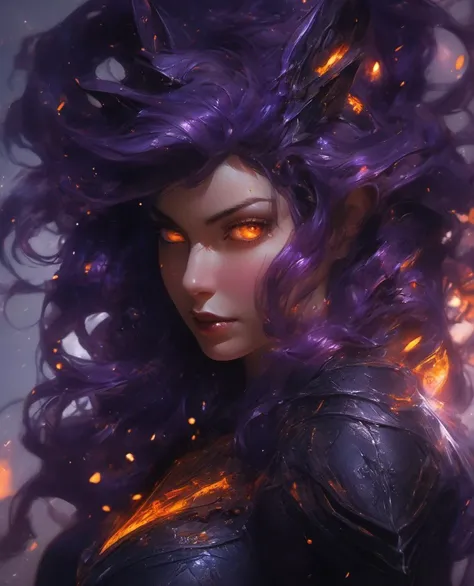 a Cecaelia with a lot of light falling to her, in the style of dark purple and orange, demon stripcore, damned witchcraft, evilcore, luminosity of water, fallingcore, hyper realistic and hyper detailed, stunning composition, hyper emotional, epic cinematic...