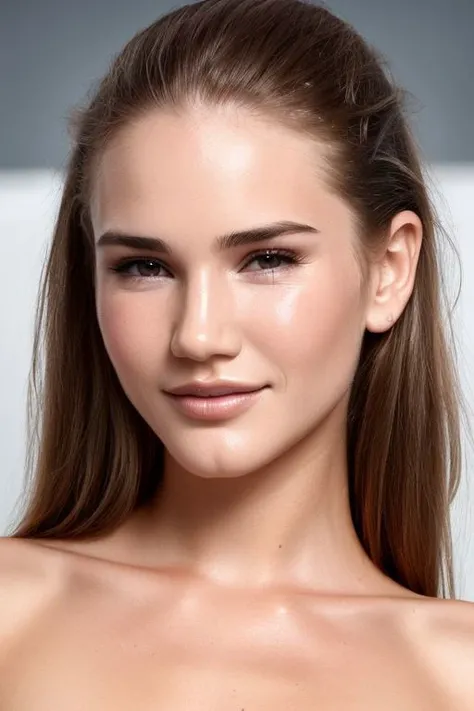 (CR-MaryR0ck-Supremo:0.9), face closeup portrait of young woman, oiled shiny skin, grey background,