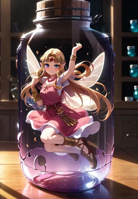 anime girl in a jar with a fairy on it